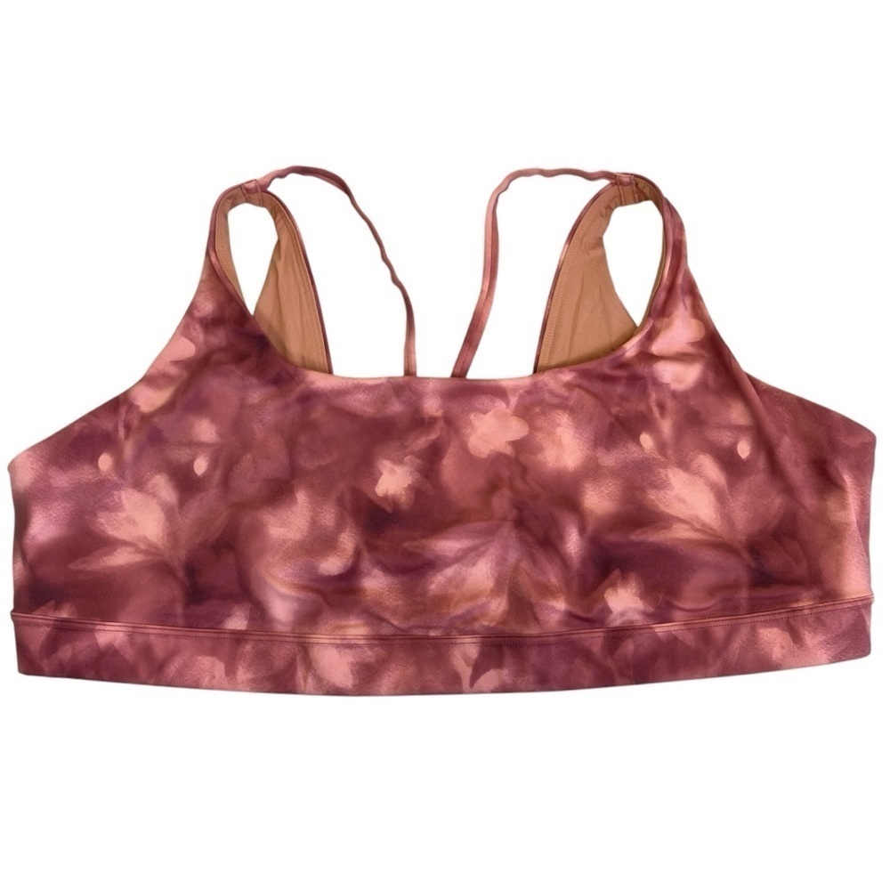 Athleta Exhale Printed Sports Bra Terracotta Rusty Orange Low Impact Soft Sz 3x - Picture 5 of 16